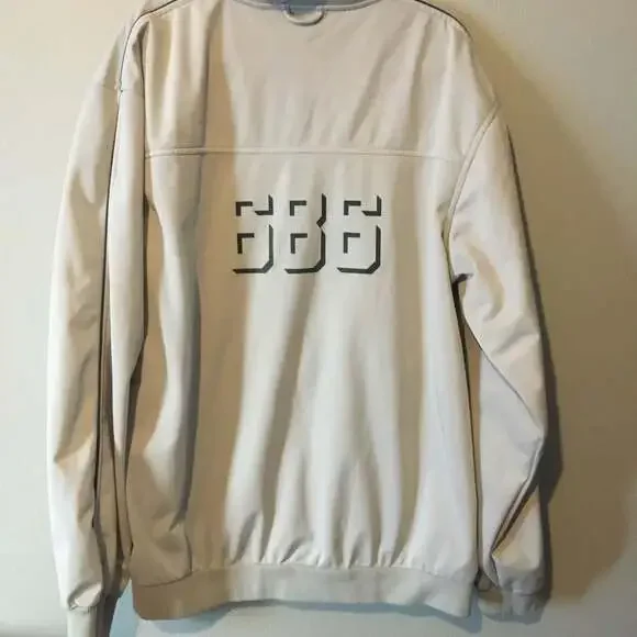 686 Full Zip Bomber Jacket with Pockets Eggshell color logo unisex